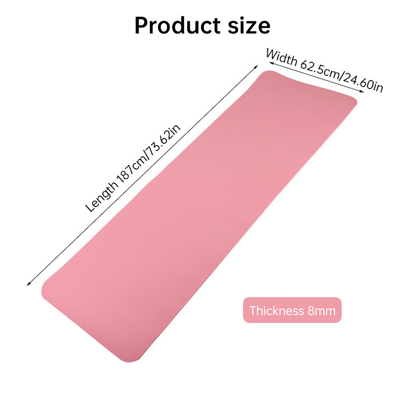 Extra-long mat: 200cm×80cm×20mm. For yoga, fitness, gym, home Pilates & floor sleeping.